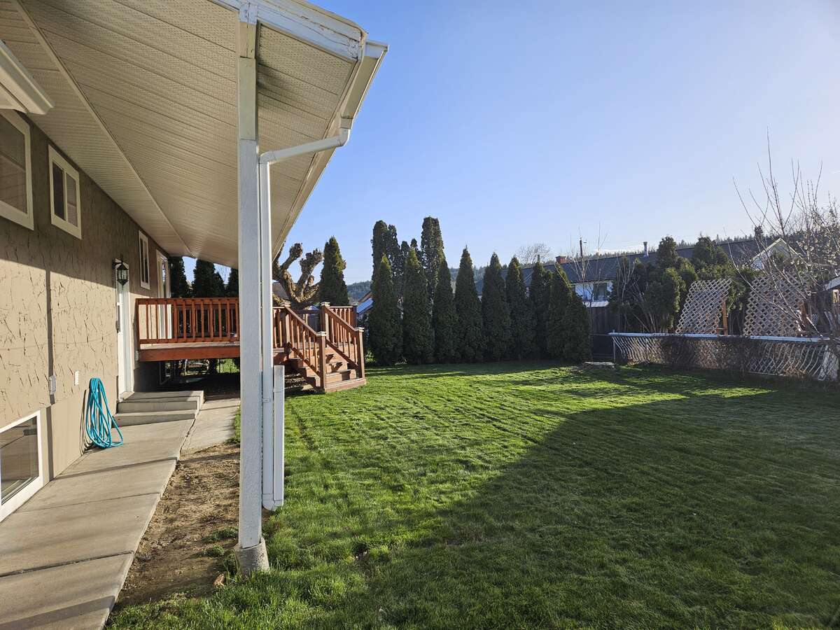 from school field looking into back yard