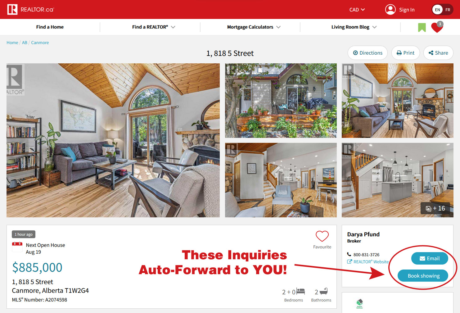 Example of Inquiry Buttons on REALTOR.ca